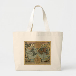 Bolsa Tote Grande Série antiga do mapa