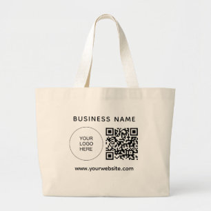 Bolsa Tote Grande Seu endereço de URL do logotipo Código QR Impressã