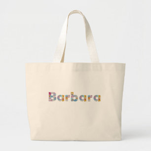 Bolsa Tote Grande Seu nome em letras florais artísticas / Barbara