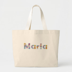 Bolsa Tote Grande Seu nome em letras florais artísticas / Maria