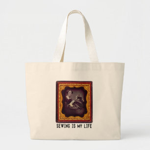 Bolsa Tote Grande Sewing é minha vida