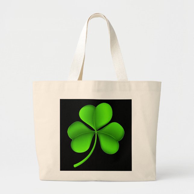 Bolsa Tote Grande Shamrock Verde sobre o Jtt Preto (Frente)