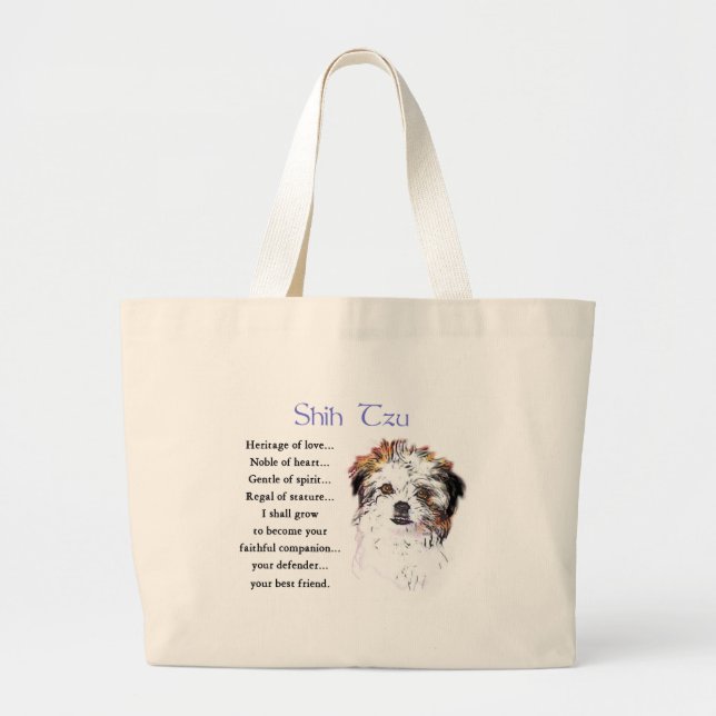 Bolsa Tote Grande Shih Tzu Lovers (Frente)