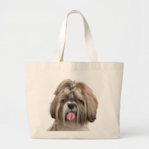 Bolsa Tote Grande Shih Tzu Puppy Beach Canvas Tote Bag