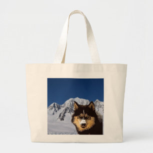 Bolsa Tote Grande Siberian Husky Tote Bag