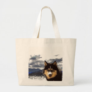 Bolsa Tote Grande Siberian Husky Tote Bag