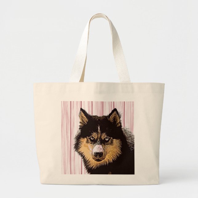 Bolsa Tote Grande Siberian Husky Tote Bag (Frente)