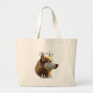 Bolsa Tote Grande Siberian Husky (vermelho) Mãe 2