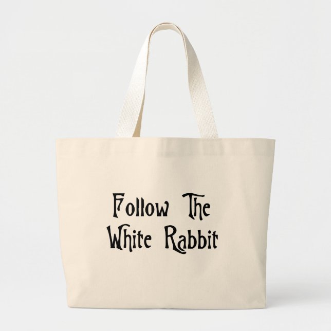 Bolsa Tote Grande Siga o coelho branco (Frente)