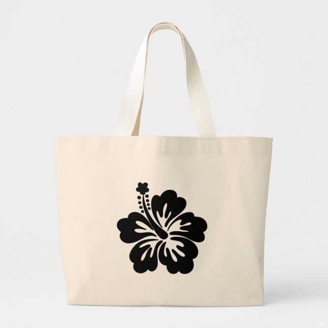 Bolsa Tote Grande Silhouette de Hibiscus (Frente)
