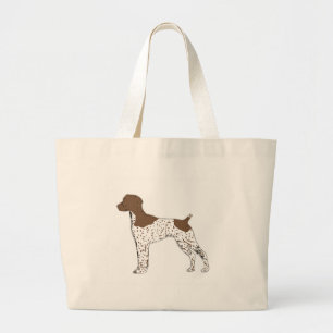 Bolsa Tote Grande silhueta alemão da cor do ponteiro de cabelos