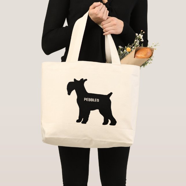 Bolsa Tote Grande Silhuette de cachorro Schnauzer Padrão PERSONALIZA (Frente (produto))