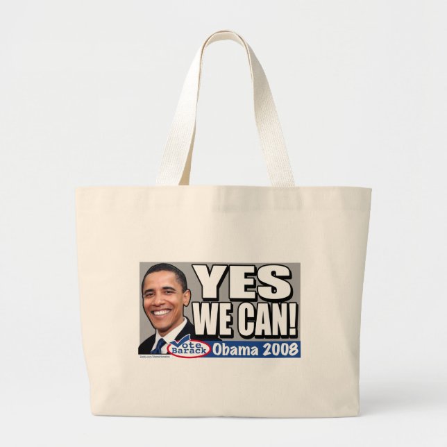 Bolsa Tote Grande Sim nós podemos! Saco de Obama (Frente)
