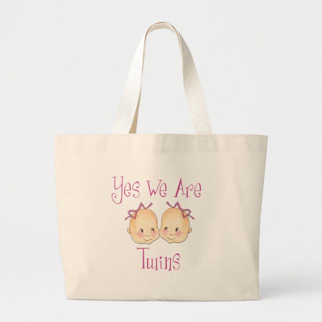 Bolsa Tote Grande Sim nós somos gêmeos - meninas (Frente)