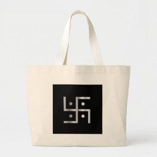 Bolsa Tote Grande Símbolo da suástica da hinduísmo