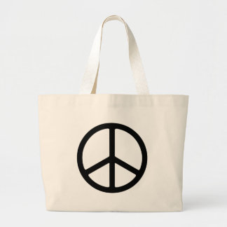 Bolsa Tote Grande Símbolo de paz preto fino