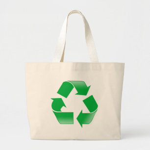 Bolsa Tote Grande SÍMBOLO DE RECICLAR CLÁSSICO DO Reciclagem