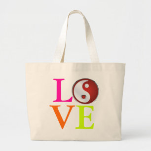 Bolsa Tote Grande Símbolo do Amor + Yin Yang