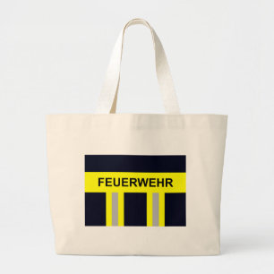Bolsa Tote Grande Símbolo Feuerwehr Uniform Blau