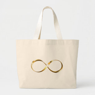 Bolsa Tote Grande Símbolo Infinity do ouro