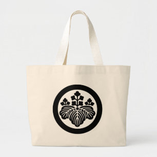Bolsa Tote Grande Símbolo japonês da crista KAMON da família