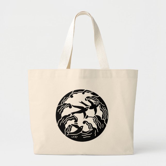 Bolsa Tote Grande Símbolo KAMON Crest da Família Japonesa (Frente)
