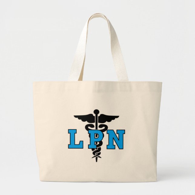 Bolsa Tote Grande Símbolo médico de LPN (Frente)