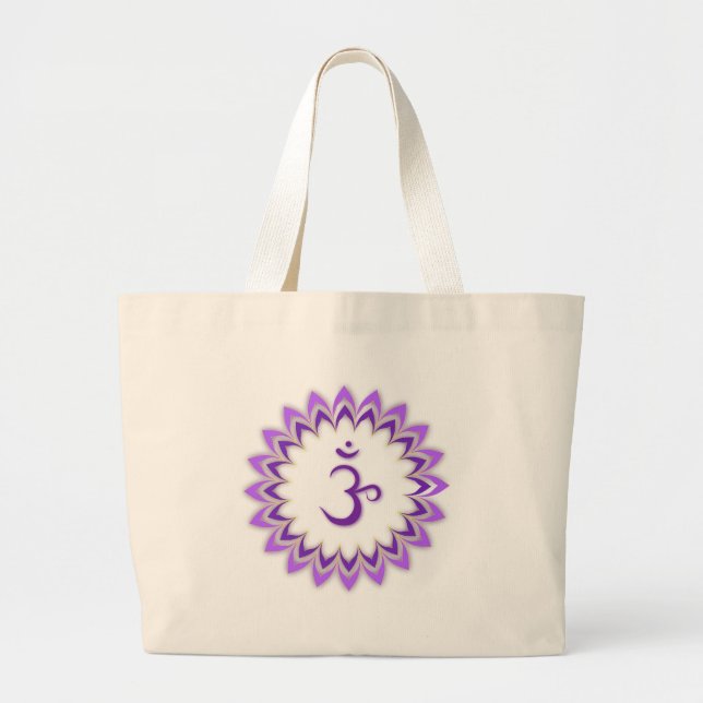 Bolsa Tote Grande Símbolo Om / Chakra Coroa (Frente)