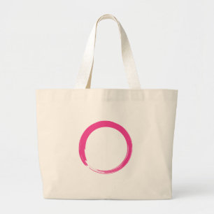 Bolsa Tote Grande Símbolo Zen Rosa / Círculo Enso