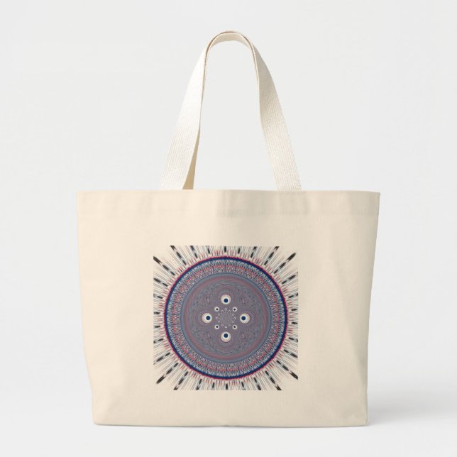 Bolsa Tote Grande Simetria hipnótica: Arte Geométrica Abstrato (Frente)