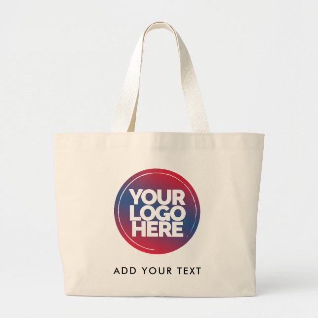 Bolsa Tote Grande Simple Cotton Logo Text Business (Frente)