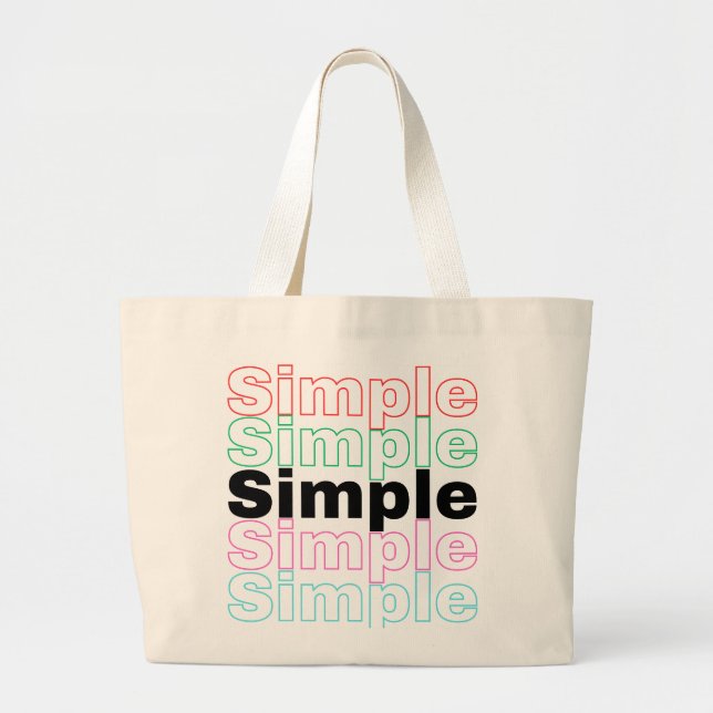 Bolsa Tote Grande 'Simples' Tipografia Inspirada no Retro (Frente)