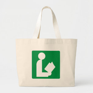 Bolsa Tote Grande Sinal da estrada da biblioteca