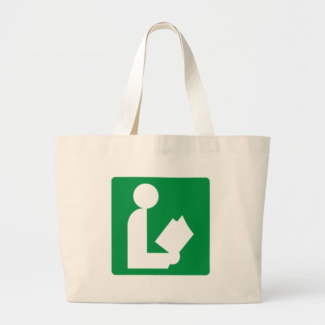 Bolsa Tote Grande Sinal da estrada da biblioteca (Frente)