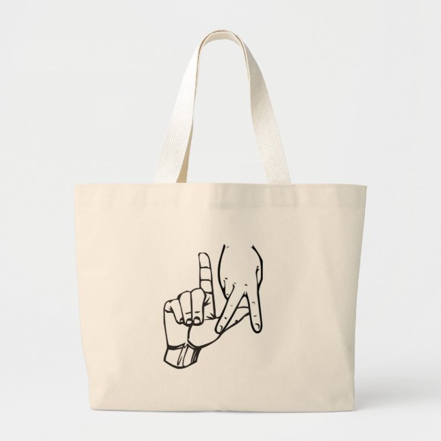 Bolsa Tote Grande Sinal da mão de Los Angeles (Frente)