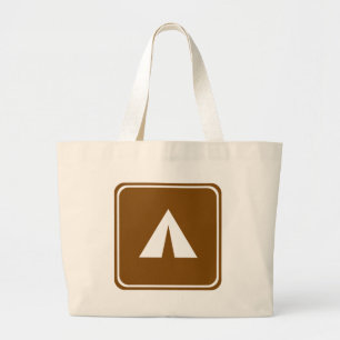 Bolsa Tote Grande Sinal de acampamento da estrada