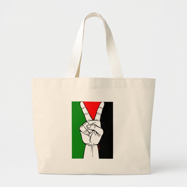 BOLSA TOTE GRANDE SINAL DE PAZ DA BANDEIRA DE PALESTINA (Frente)