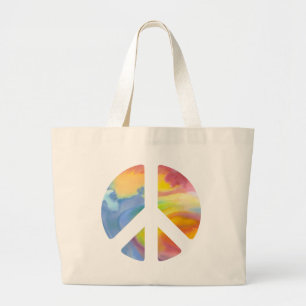 Bolsa Tote Grande Sinal de Paz Pastel