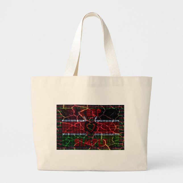 Bolsa Tote Grande Sinalizador rachado: Mantenha Simples - Resiliênci (Frente)