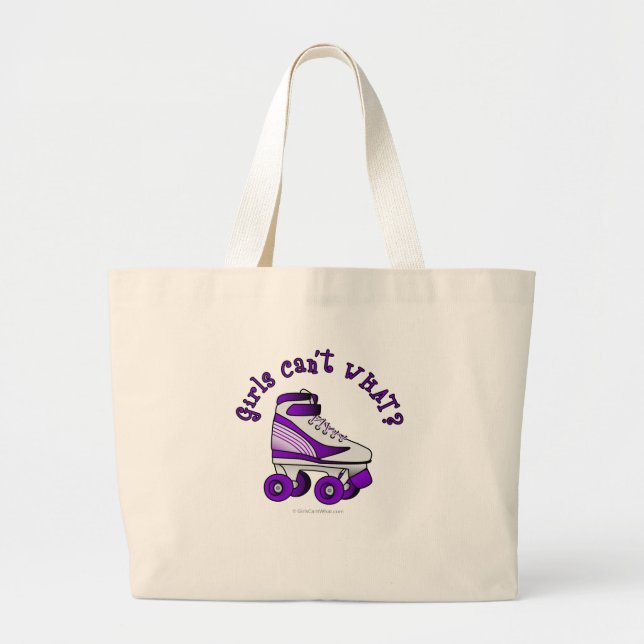 Bolsa Tote Grande Skate Roller Derby - Roxo (Frente)