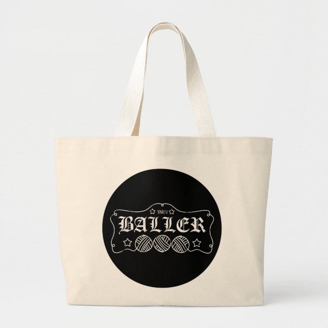 Bolsa Tote Grande skein engraçado da bola do fio para confecção de (Frente)