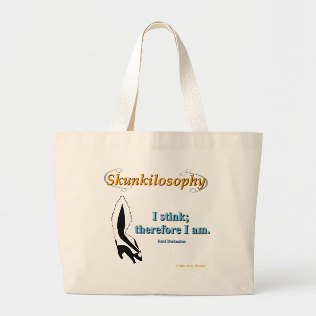 Bolsa Tote Grande Skunkilosofia: Eu Cheira Grande Saco de Tote (Frente)