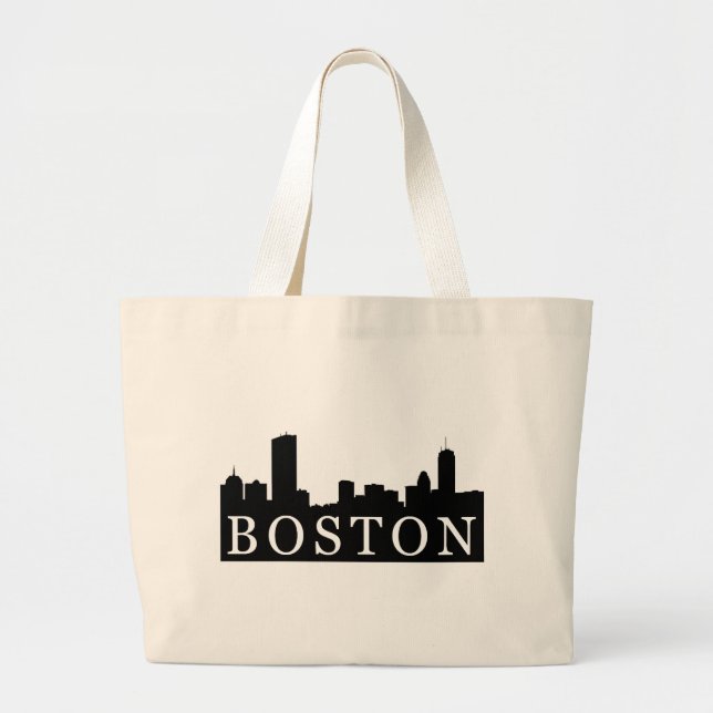 Bolsa Tote Grande Skyline de Boston (Frente)