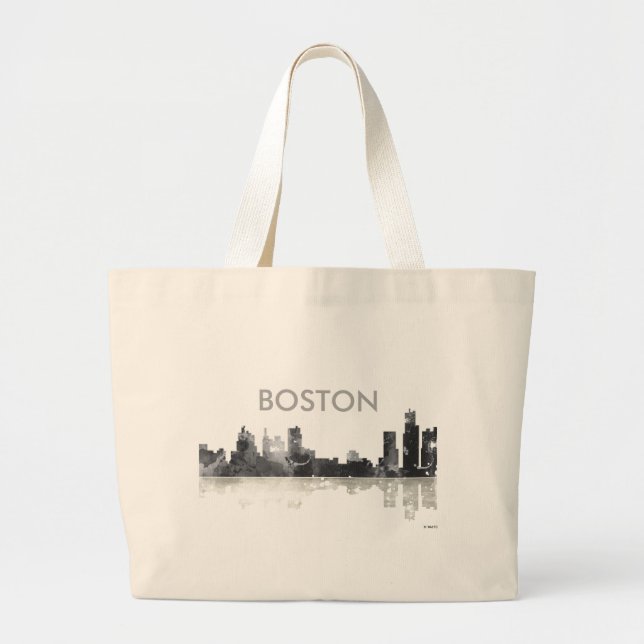 Bolsa Tote Grande SKYLINE de BOSTON MASSACHUSETTS - sacola enorme (Frente)