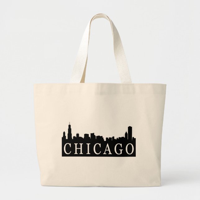 Bolsa Tote Grande Skyline de Chicago (Frente)