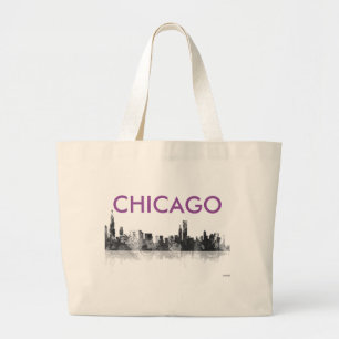 Bolsa Tote Grande SKYLINE de CHICAGO ILLINOIS - sacola enorme