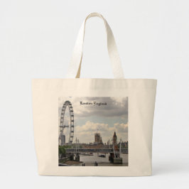 Bolsa Tote Grande Skyline de Londres Inglaterra, Big Ben, olho de