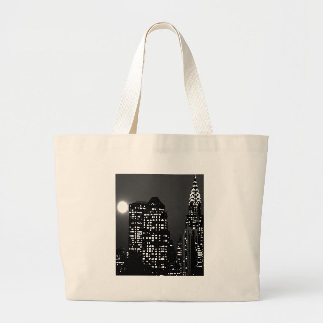 Bolsa Tote Grande Skylines de Manhattan (Frente)