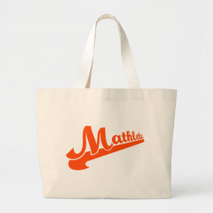 Bolsa Tote Grande Slogan de Mathlete para amantes da matemática