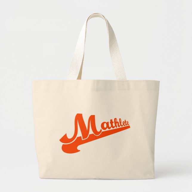 Bolsa Tote Grande Slogan de Mathlete para amantes da matemática (Frente)